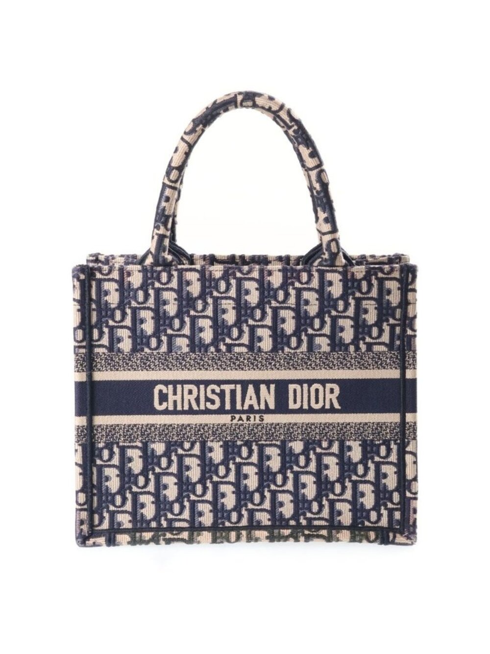 Dior Book Tote Bag Oblique Small Canvas Navy